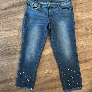 Pearl denim crop jeans
